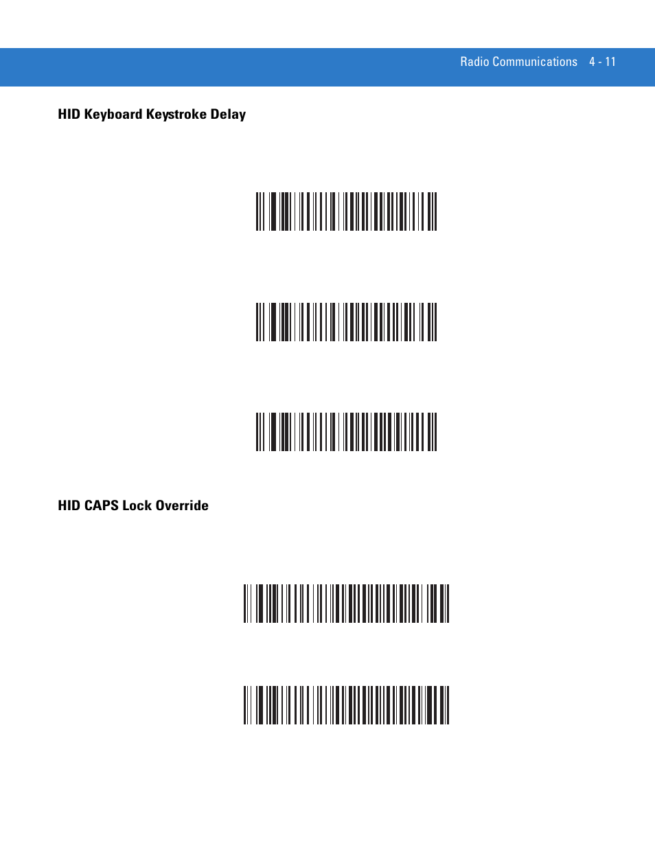 Hid keyboard keystroke delay, Hid caps lock override | Motorola LS3578 User Manual | Page 55 / 378