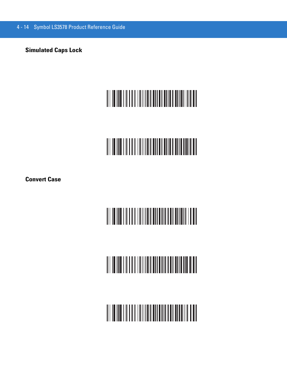 Simulated caps lock, Convert case, Simulated caps lock -14 convert case -14 | Motorola LS3578 User Manual | Page 58 / 378