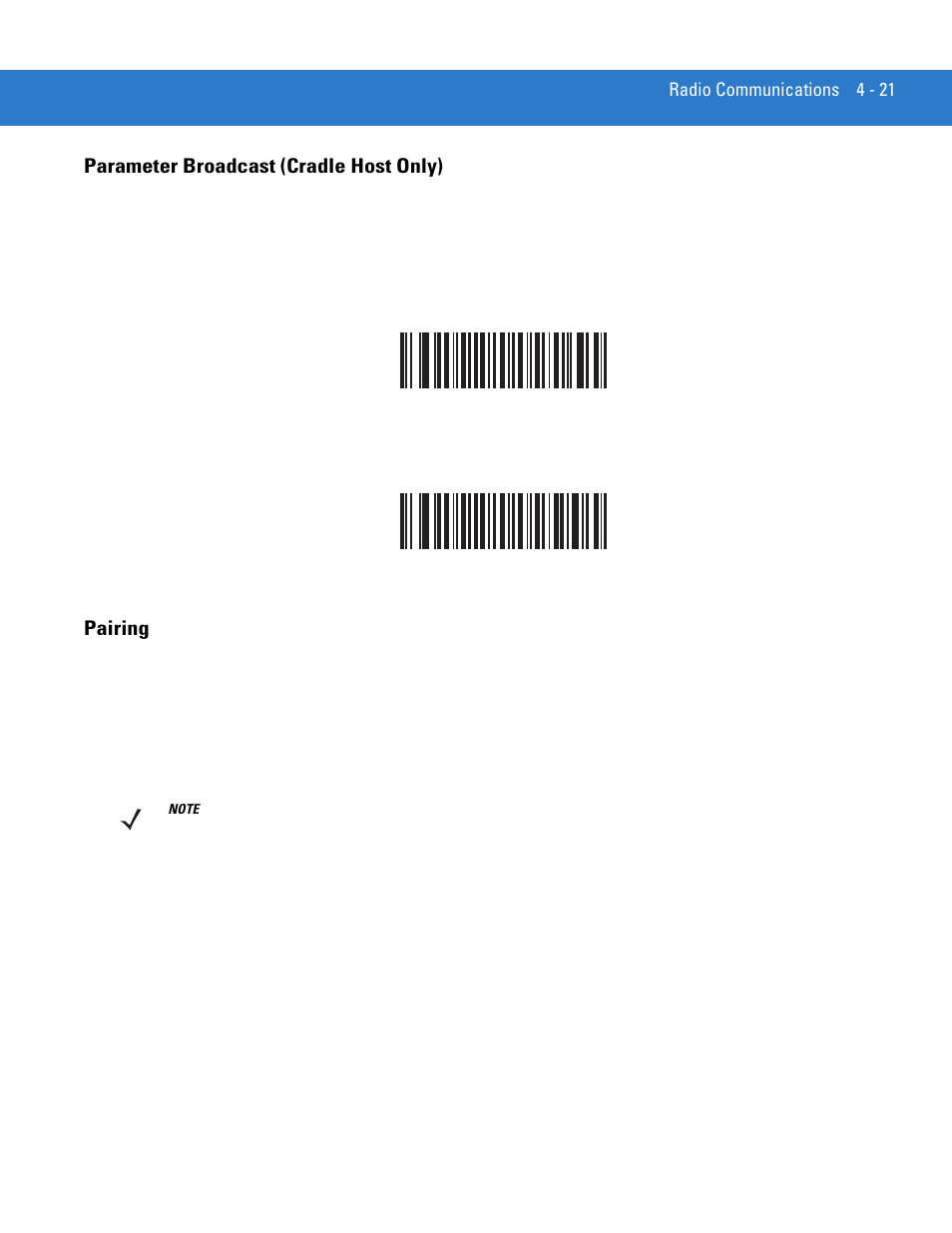 Parameter broadcast (cradle host only), Pairing, Dcast | Motorola LS3578 User Manual | Page 65 / 378