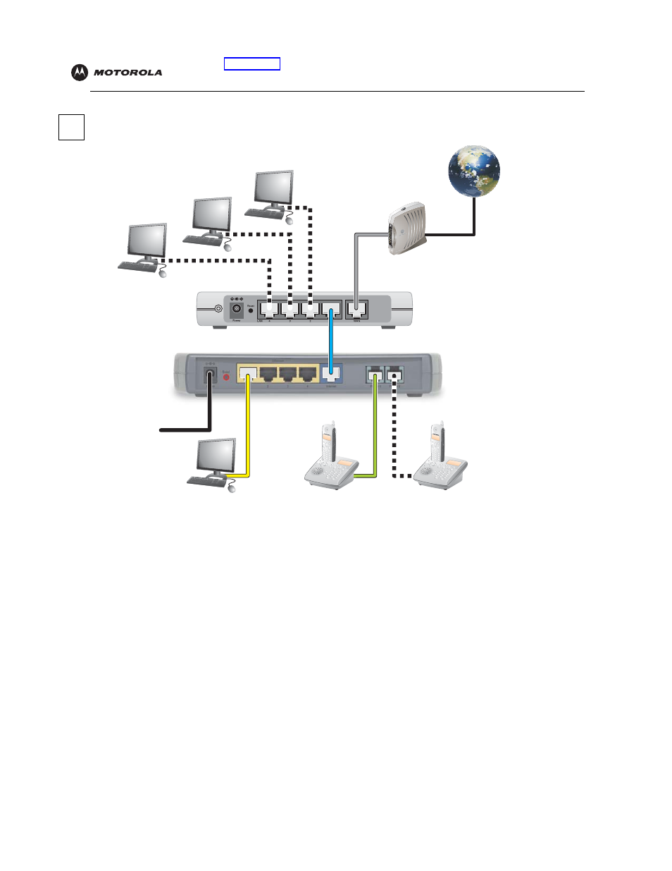 Installation with an existing router | Motorola VT2442 User Manual | Page 13 / 81