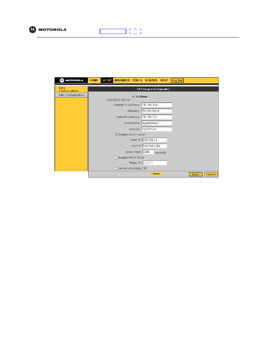 Lan configuration | Motorola VT2442 User Manual | Page 26 / 81