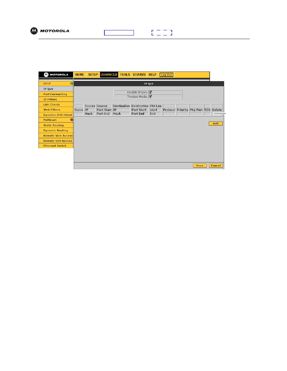 Ip qos | Motorola VT2442 User Manual | Page 30 / 81