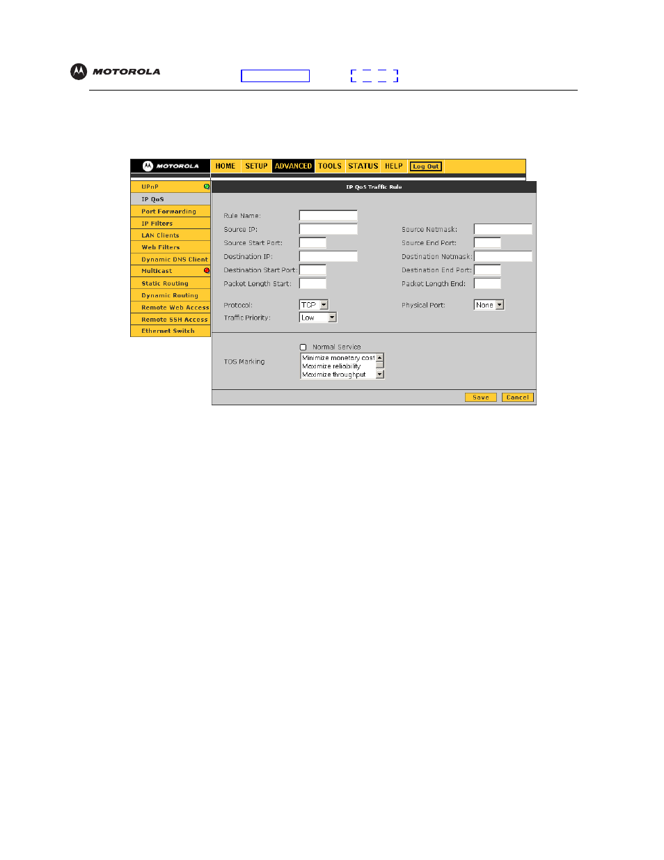 Ip qos traffic rule | Motorola VT2442 User Manual | Page 31 / 81