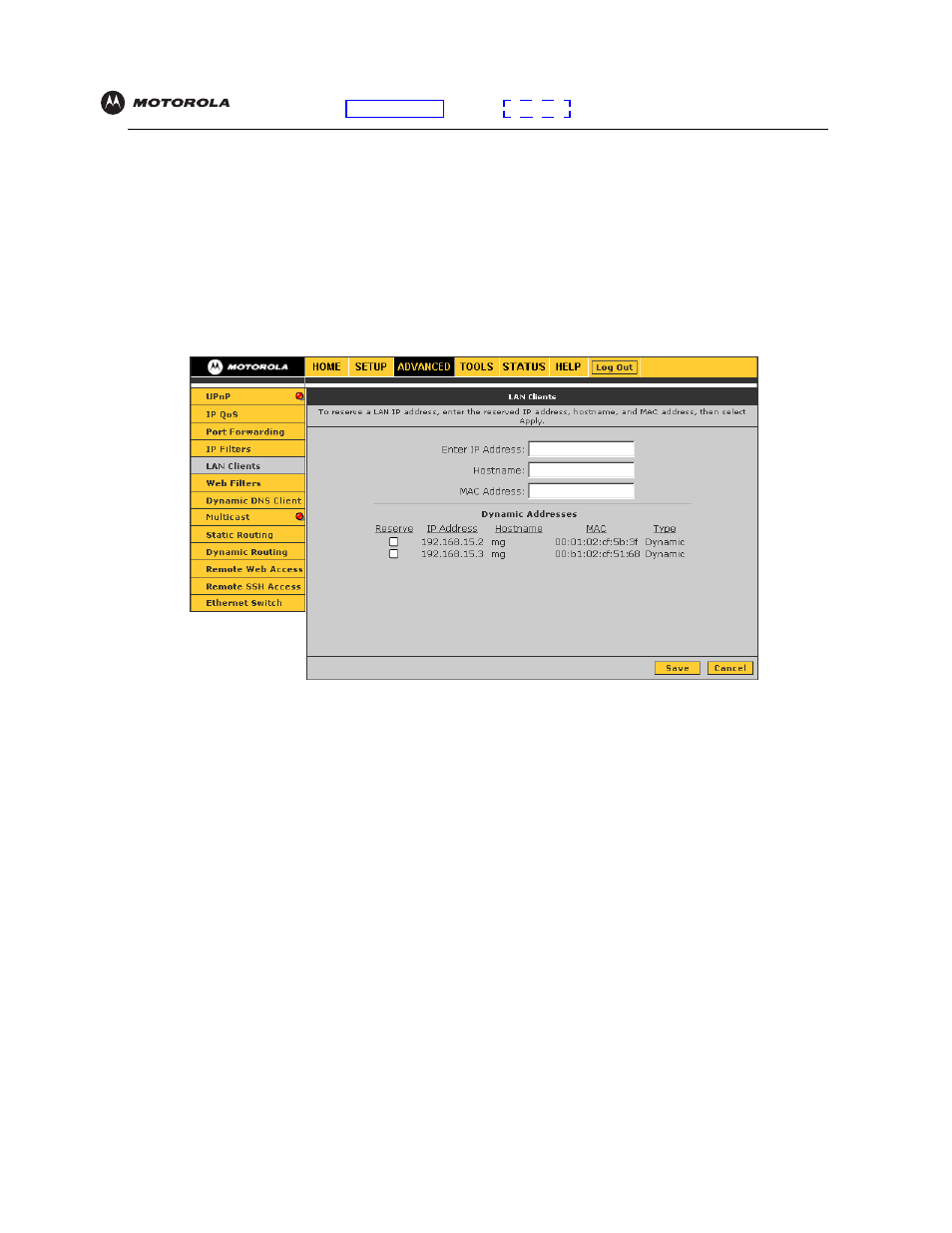 Lan clients | Motorola VT2442 User Manual | Page 39 / 81