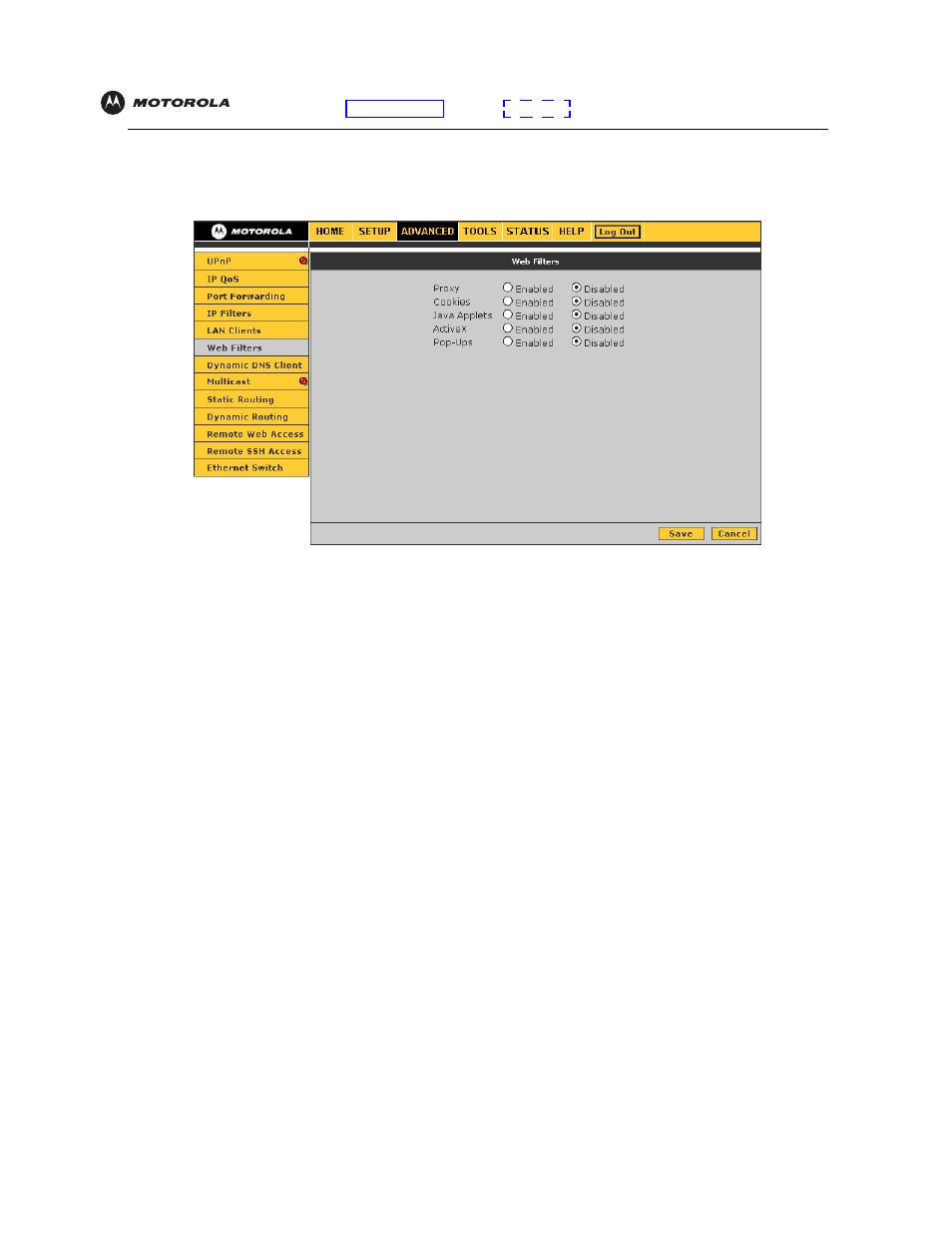 Web filters | Motorola VT2442 User Manual | Page 40 / 81
