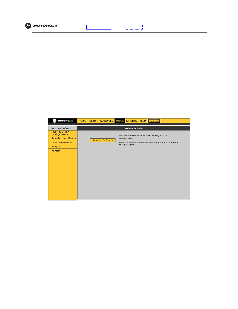 Tools, Restore defaults | Motorola VT2442 User Manual | Page 48 / 81