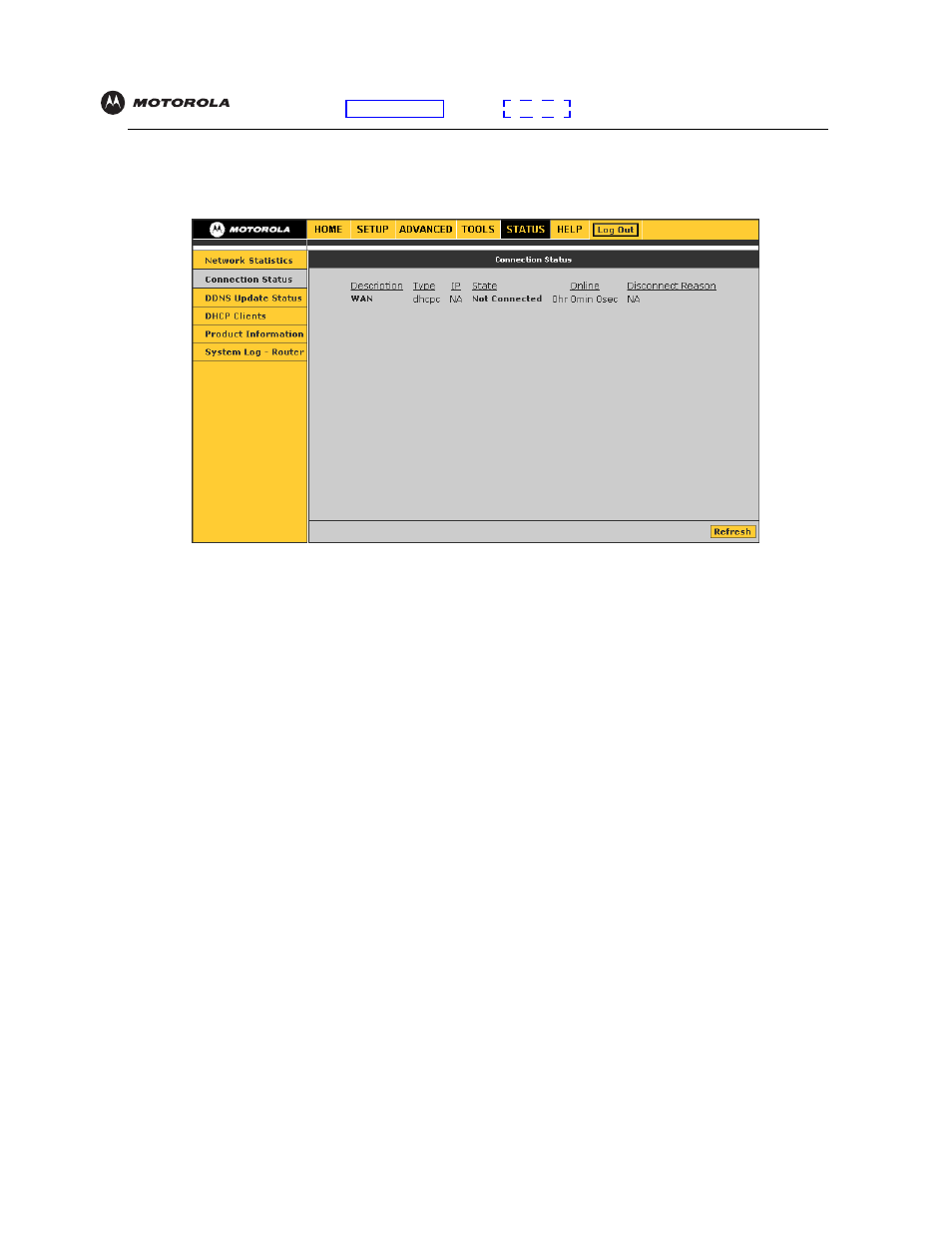 Connection status | Motorola VT2442 User Manual | Page 55 / 81