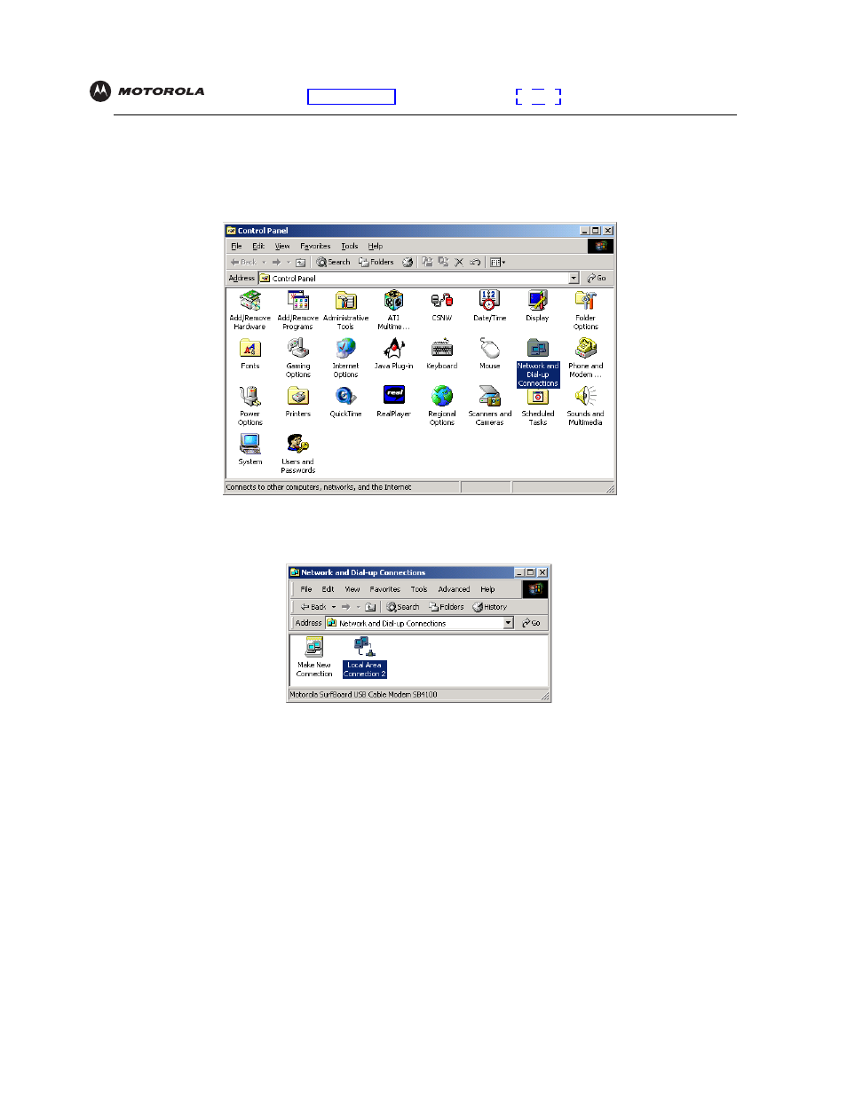 Configuring tcp/ip in windows2000, Configuring tcp/ip in windows 2000 | Motorola VT2442 User Manual | Page 62 / 81