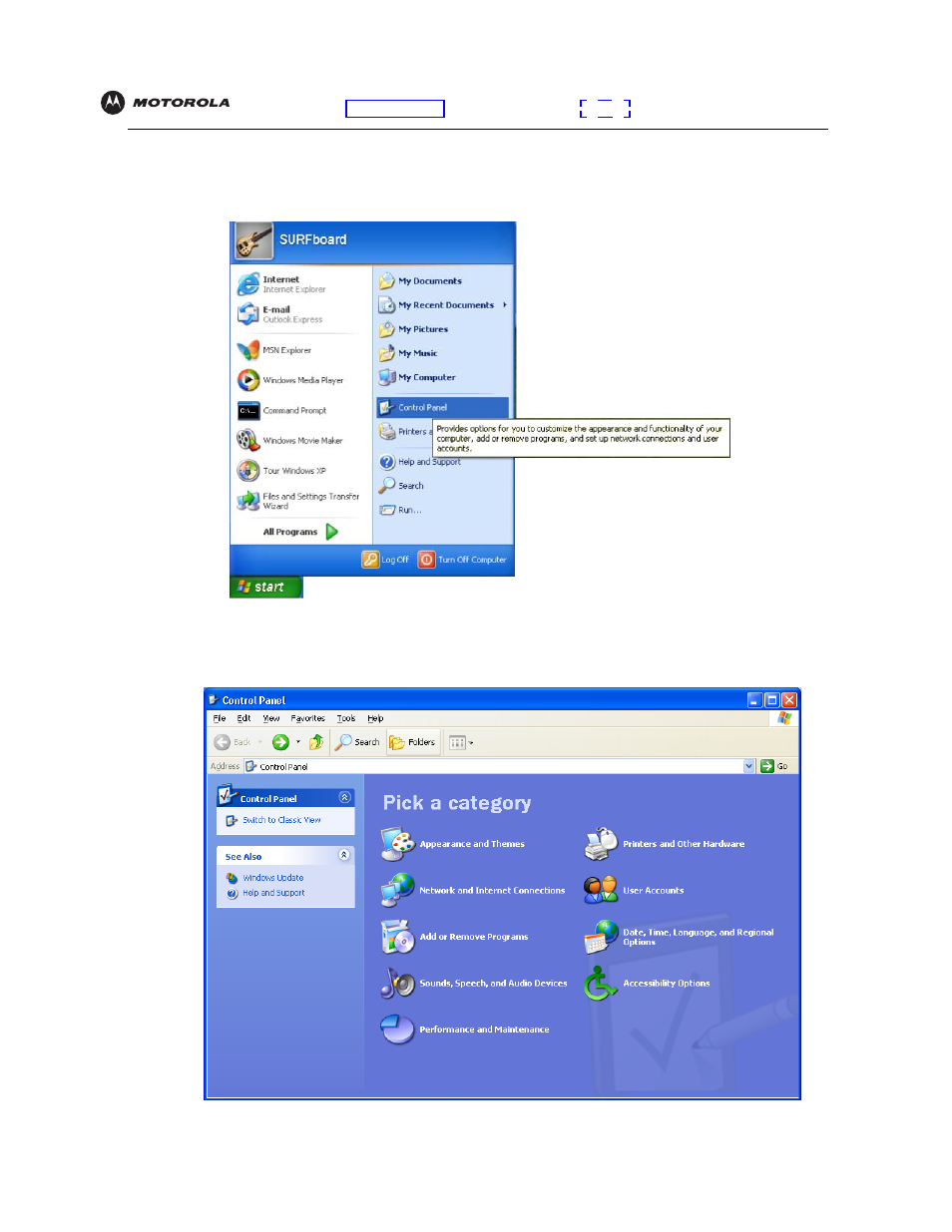 Configuring tcp/ip in windowsxp, Configuring tcp/ip in windows xp | Motorola VT2442 User Manual | Page 65 / 81