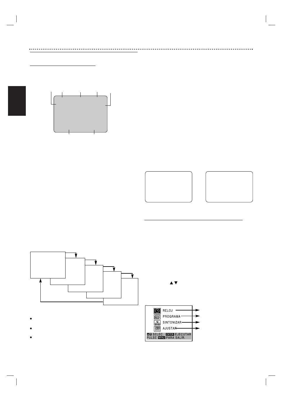 52 preparativos, Español, Antes de utilizar el vcr | Visualización en pantalla, Ajuste de la visualización en pantalla | Motorola MDV560VR User Manual | Page 52 / 80