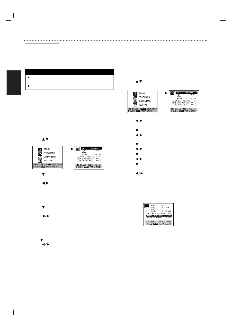 54 preparación, Español | Motorola MDV560VR User Manual | Page 54 / 80