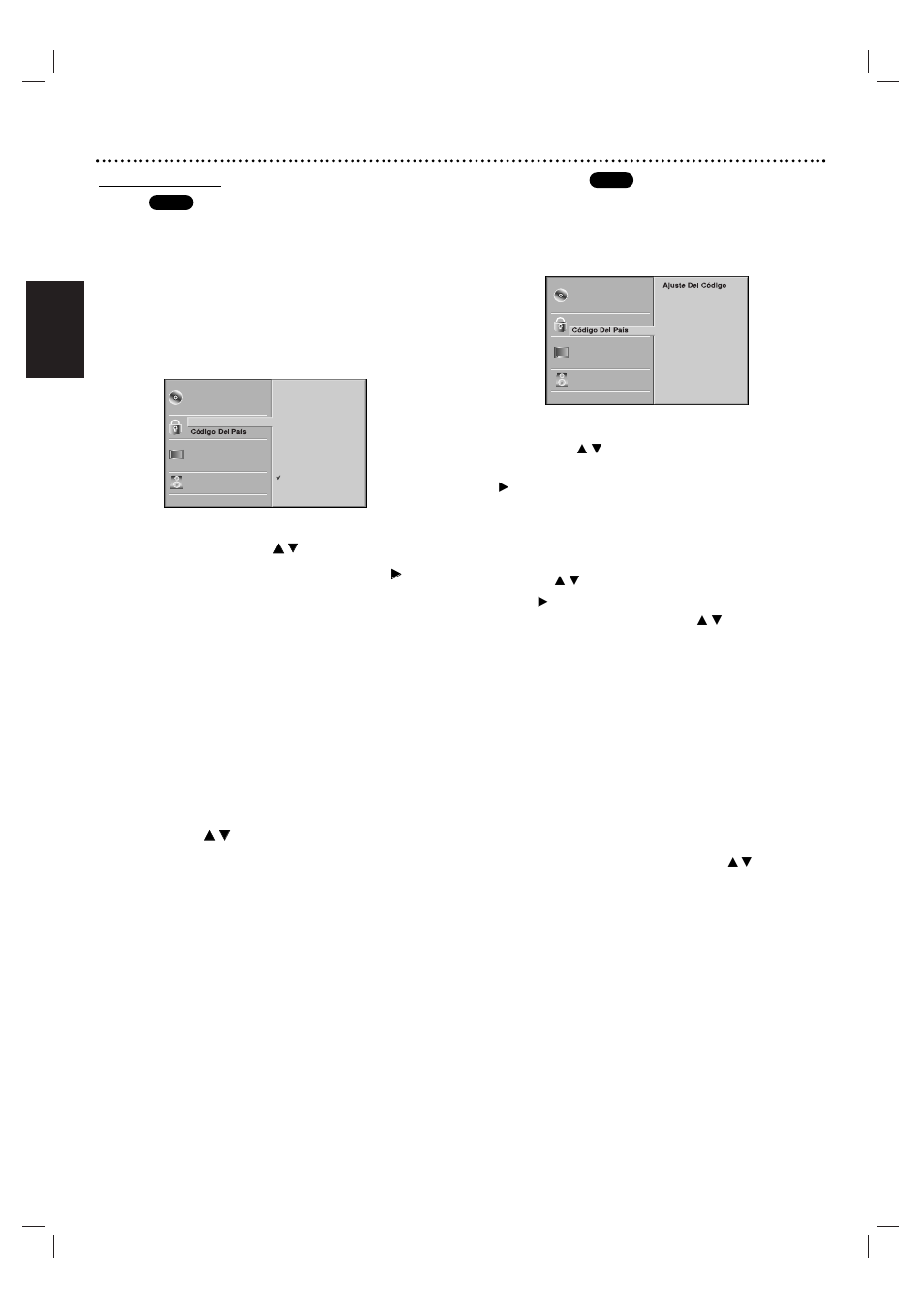 58 preparación, Español | Motorola MDV560VR User Manual | Page 58 / 80