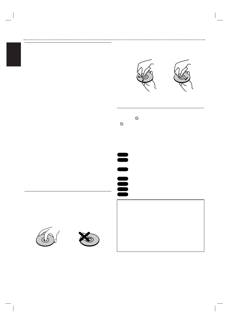 6 general information, Yes no, English | Precautions, About symbols, Selecting the viewing source | Motorola MDV560VR User Manual | Page 6 / 80