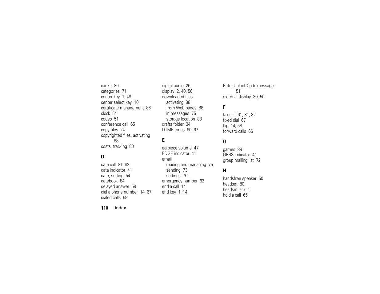 Motorola W510 User Manual | Page 112 / 115