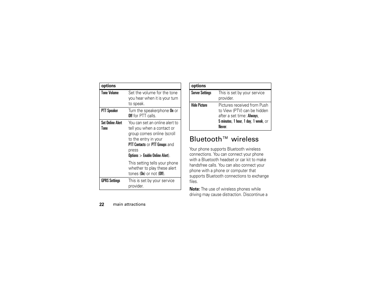 Bluetooth™ wireless, Bluetooth | Motorola W510 User Manual | Page 24 / 115