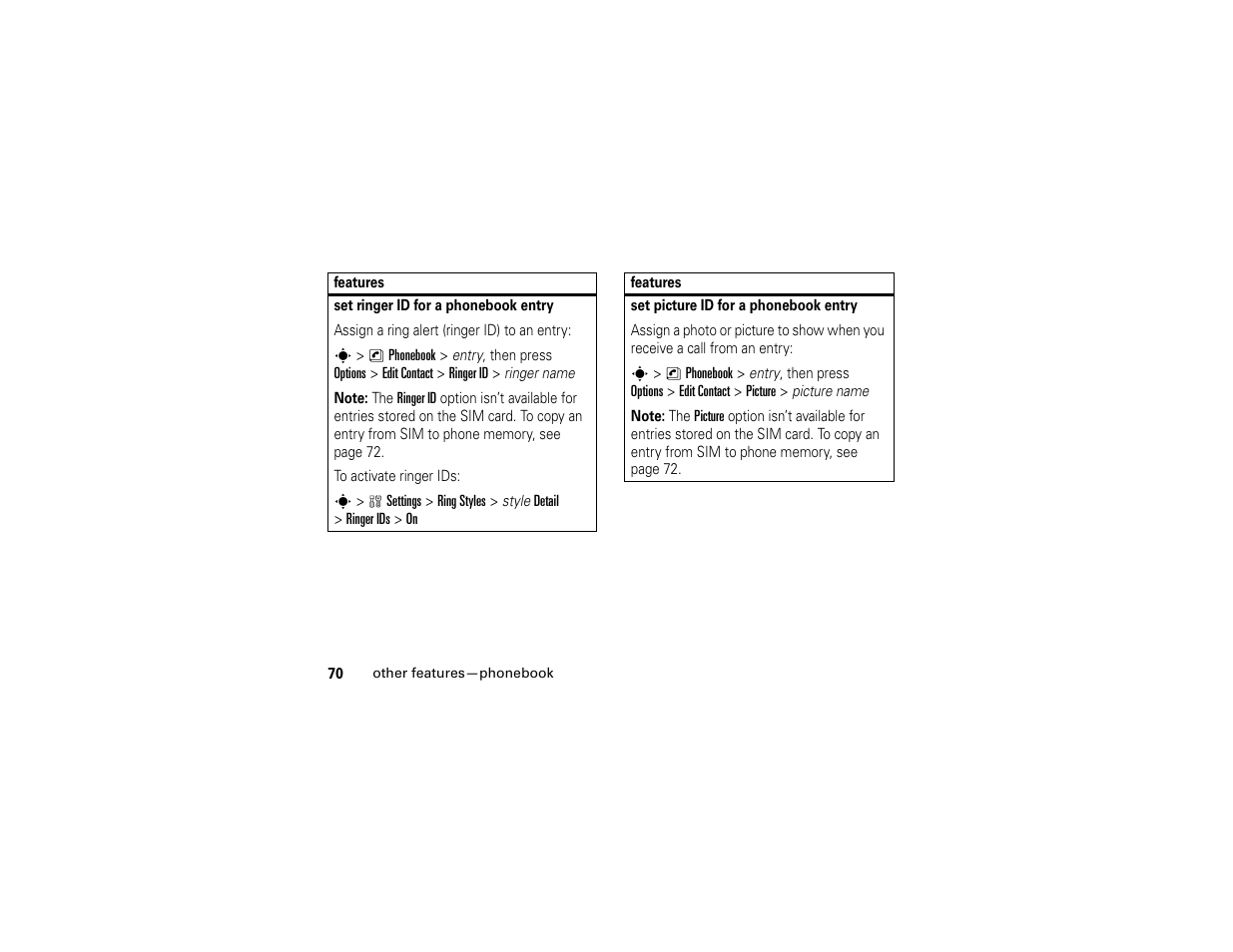 Motorola W510 User Manual | Page 72 / 115