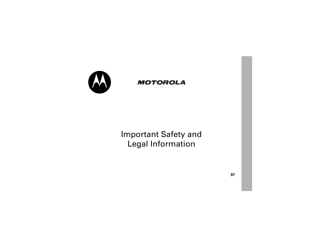 Important safety and legal information | Motorola W510 User Manual | Page 99 / 115