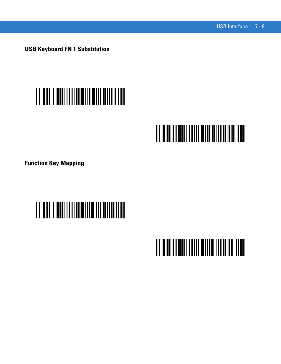 Usb keyboard fn 1 substitution, Function key mapping | Motorola LS1203 User Manual | Page 101 / 202