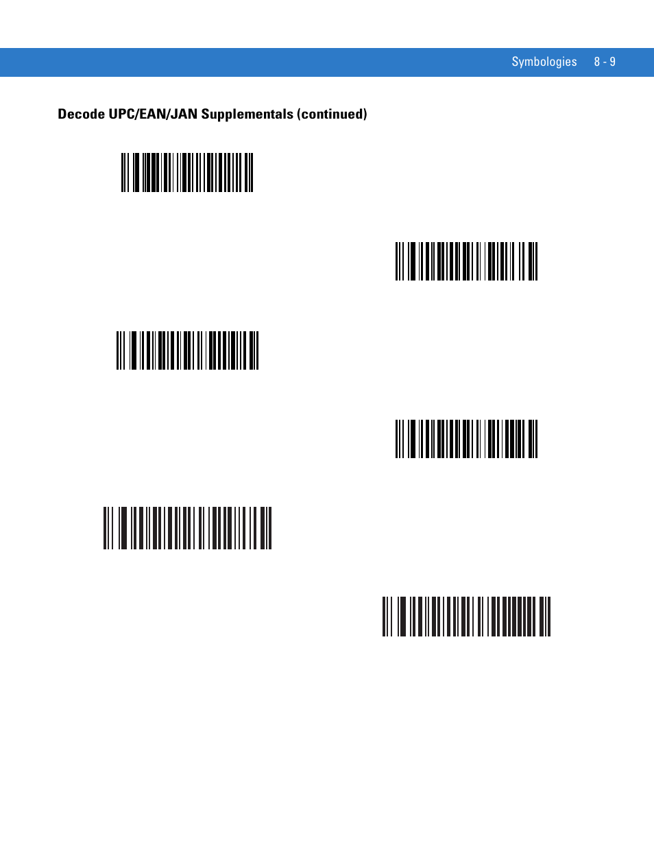 Decode upc/ean/jan supplementals (continued) | Motorola LS1203 User Manual | Page 121 / 202