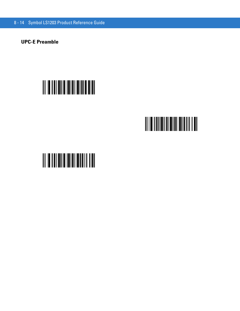 Upc-e preamble, Upc-e preamble -14 | Motorola LS1203 User Manual | Page 126 / 202