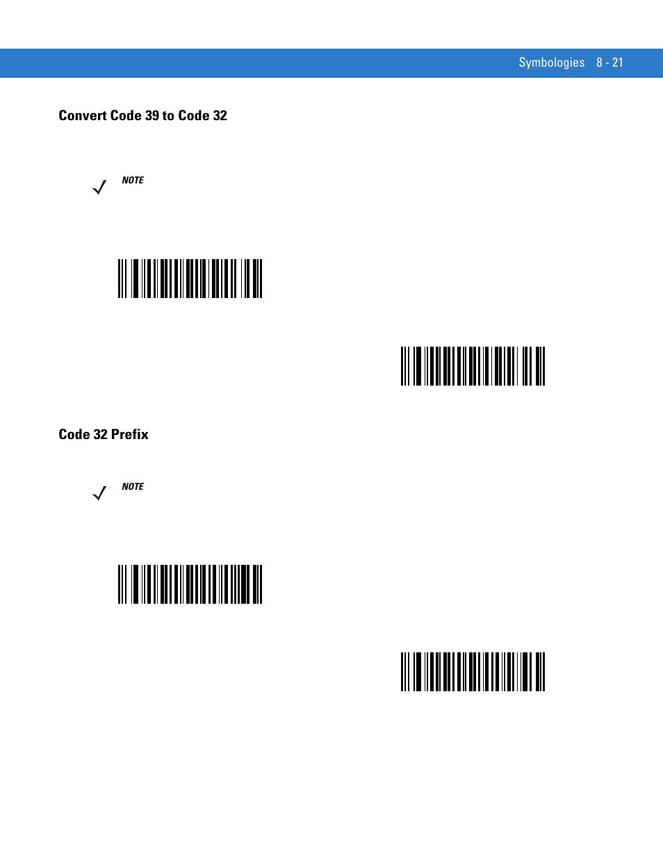 Convert code 39 to code 32, Code 32 prefix, Convert code 39 to code 32 -21 code 32 prefix -21 | Motorola LS1203 User Manual | Page 133 / 202