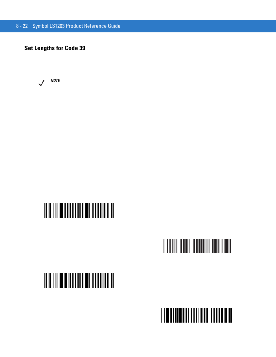 Set lengths for code 39, Set lengths for code 39 -22 | Motorola LS1203 User Manual | Page 134 / 202