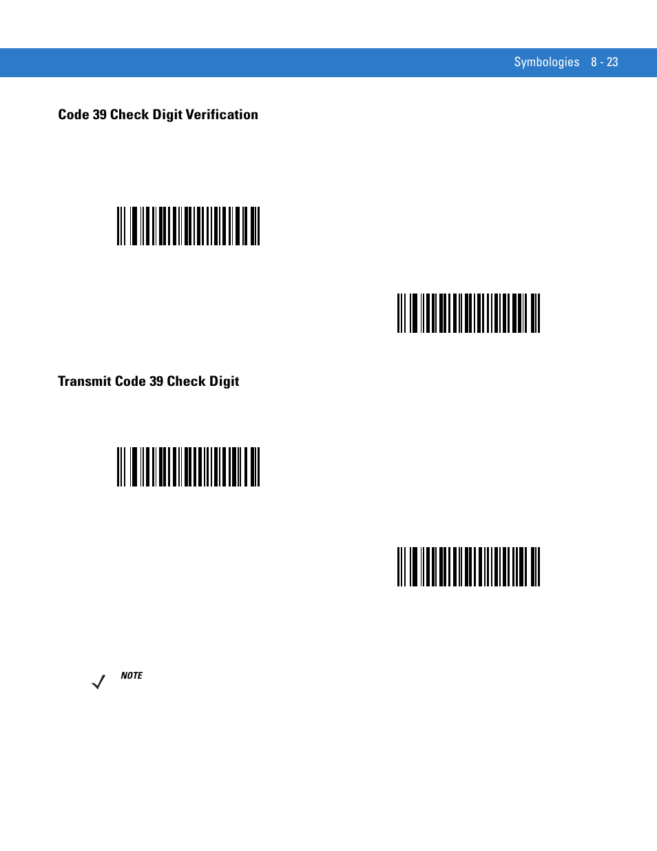 Code 39 check digit verification, Transmit code 39 check digit | Motorola LS1203 User Manual | Page 135 / 202