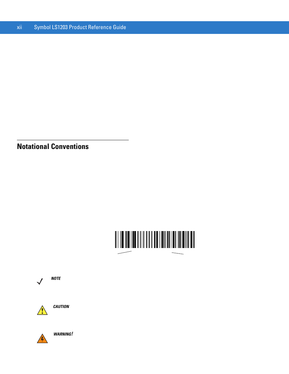 Notational conventions | Motorola LS1203 User Manual | Page 14 / 202