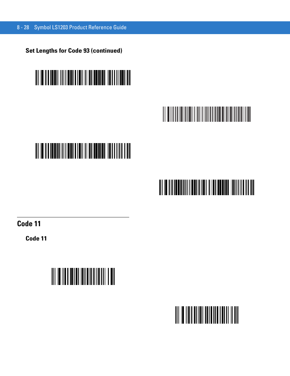 Code 11, Code 11 -28 | Motorola LS1203 User Manual | Page 140 / 202