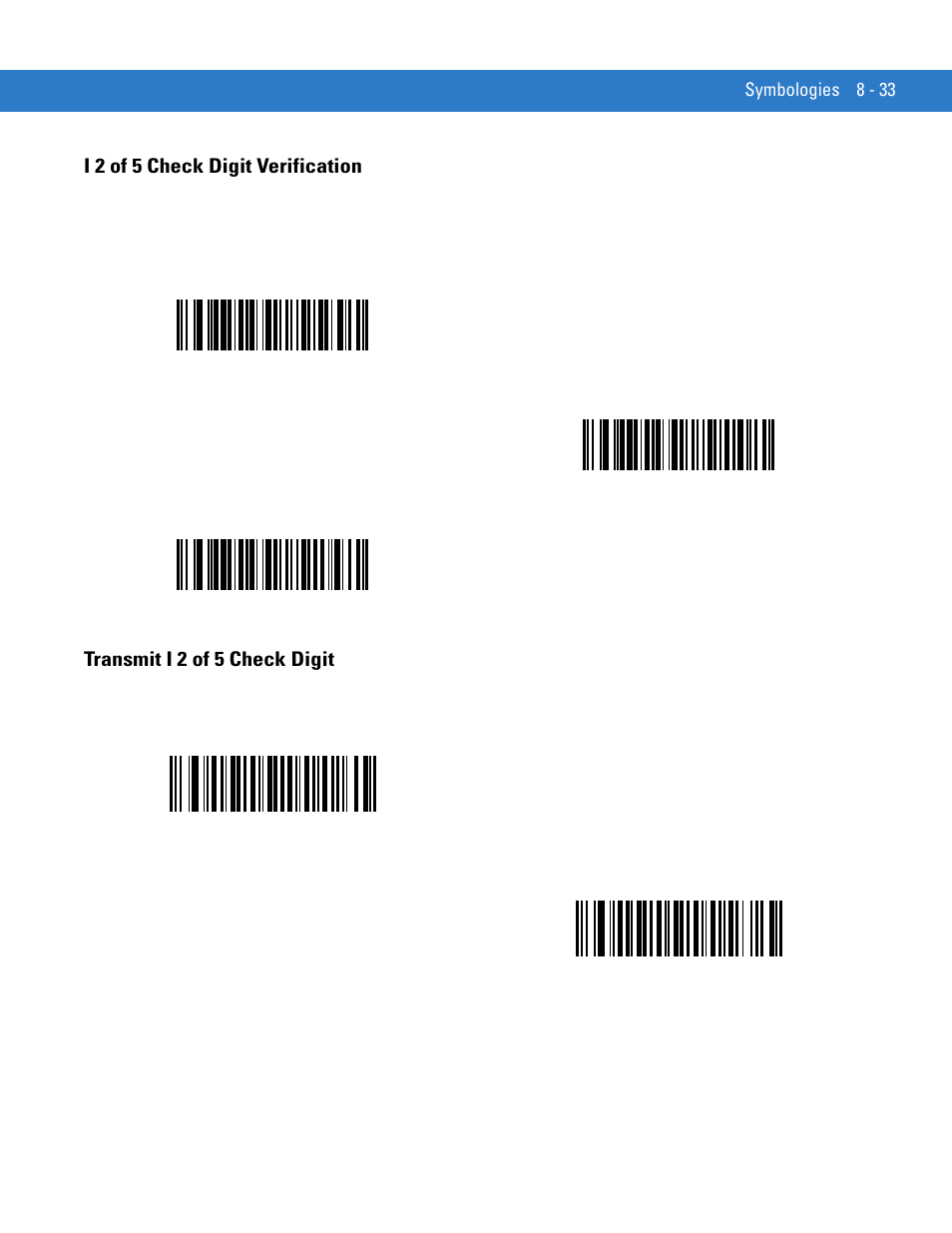 I 2 of 5 check digit verification, Transmit i 2 of 5 check digit | Motorola LS1203 User Manual | Page 145 / 202