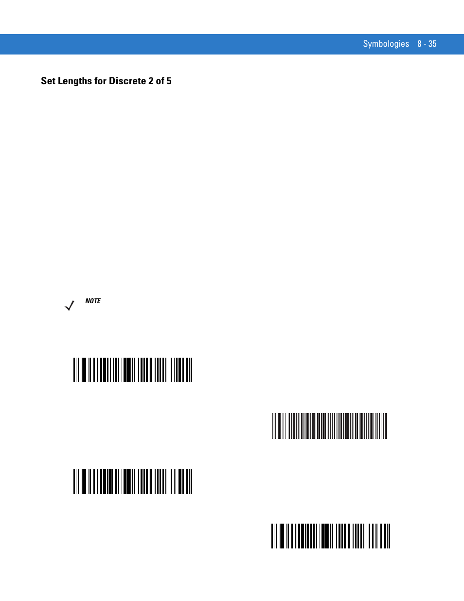 Set lengths for discrete 2 of 5, Set lengths for discrete 2 of 5 -35 | Motorola LS1203 User Manual | Page 147 / 202