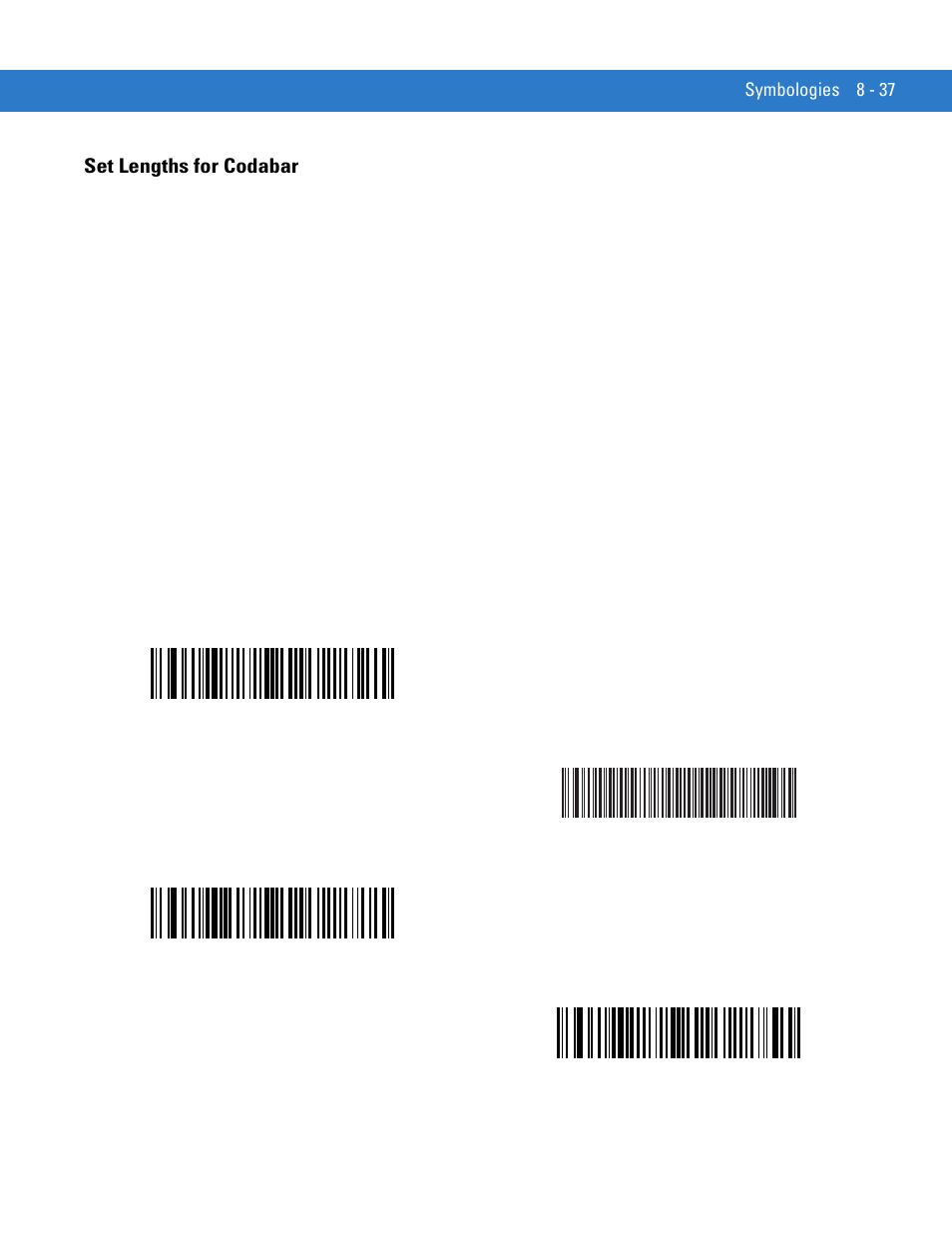 Set lengths for codabar, Set lengths for codabar -37 | Motorola LS1203 User Manual | Page 149 / 202