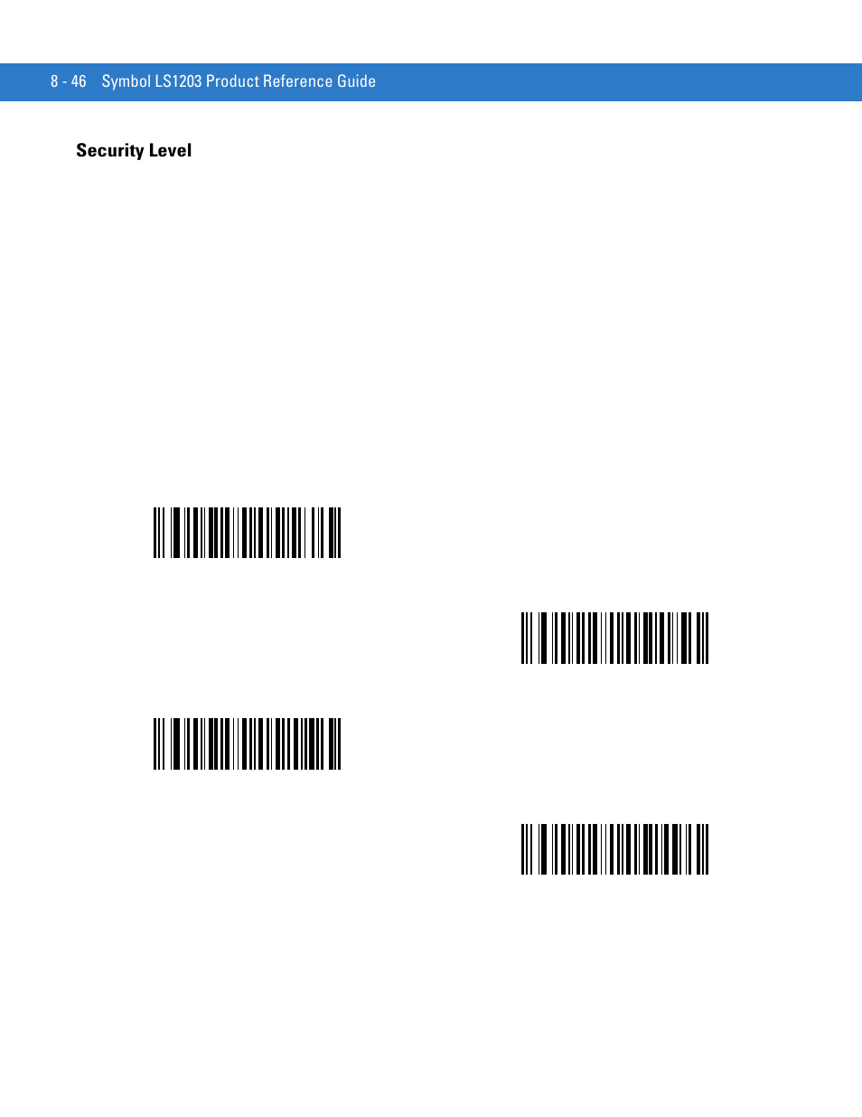 Security level, Security level -46 | Motorola LS1203 User Manual | Page 158 / 202