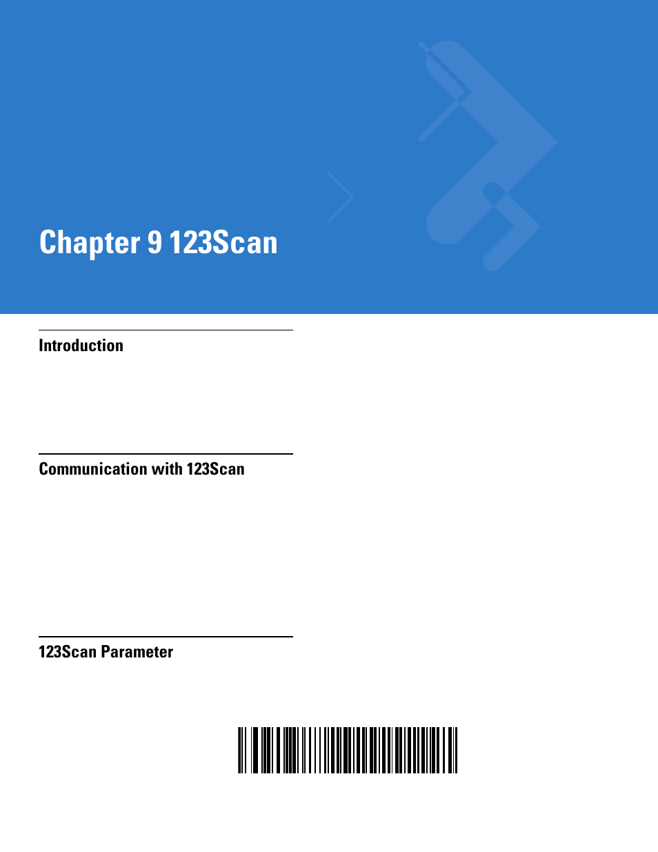 123scan, Introduction, Communication with 123scan | 123scan parameter, Chapter 9: 123scan, Chapter 9, 123scan, Chapter 9 123scan | Motorola LS1203 User Manual | Page 161 / 202