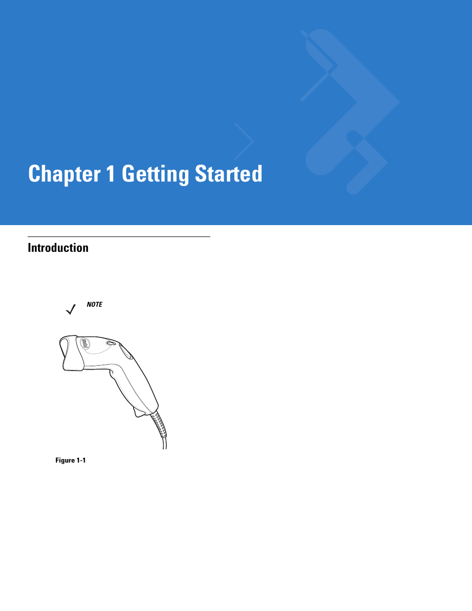 Getting started, Introduction, Chapter 1: getting started | Introduction -1, Chapter 1, getting started, Chapter 1 getting started | Motorola LS1203 User Manual | Page 17 / 202