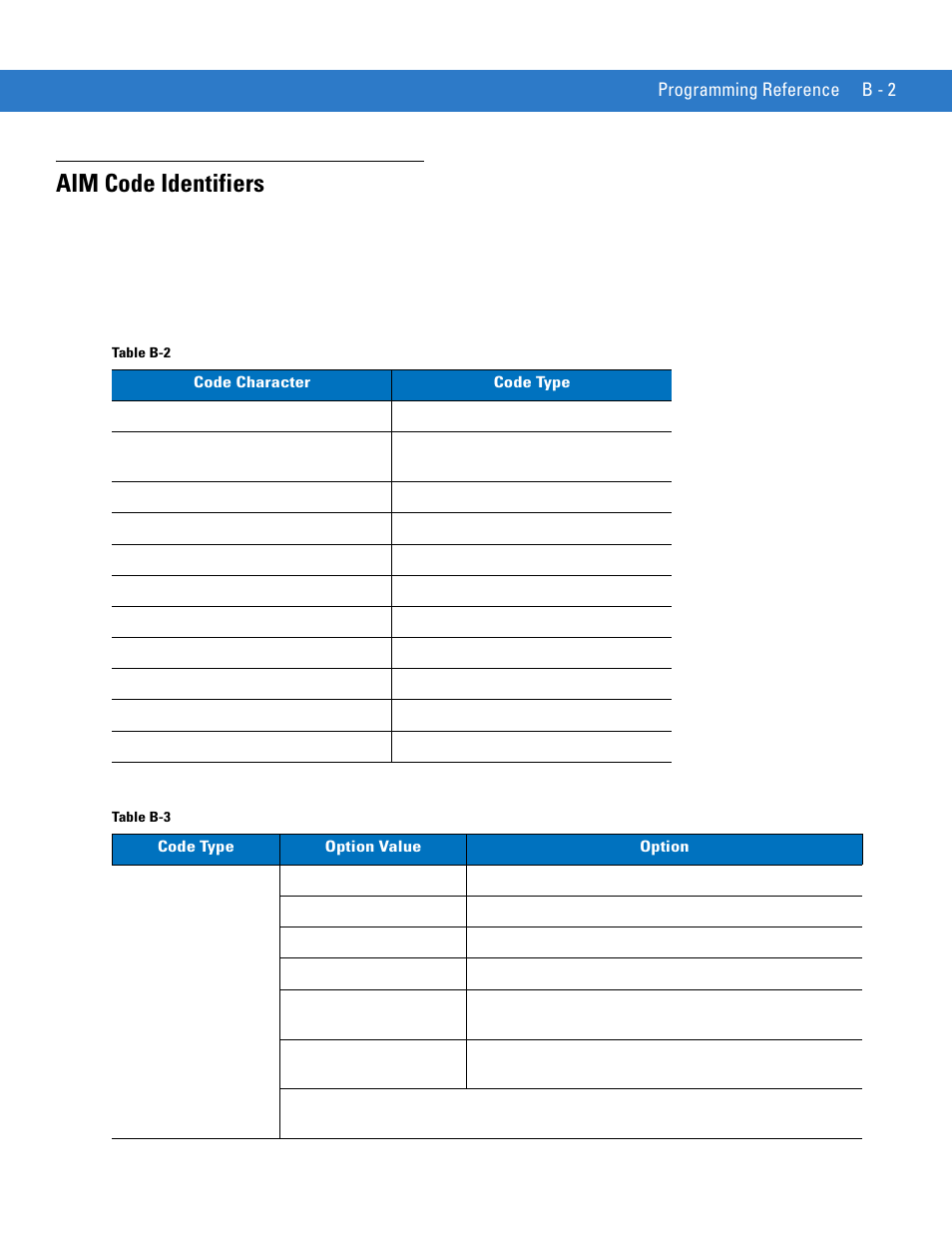 Aim code identifiers | Motorola LS1203 User Manual | Page 173 / 202