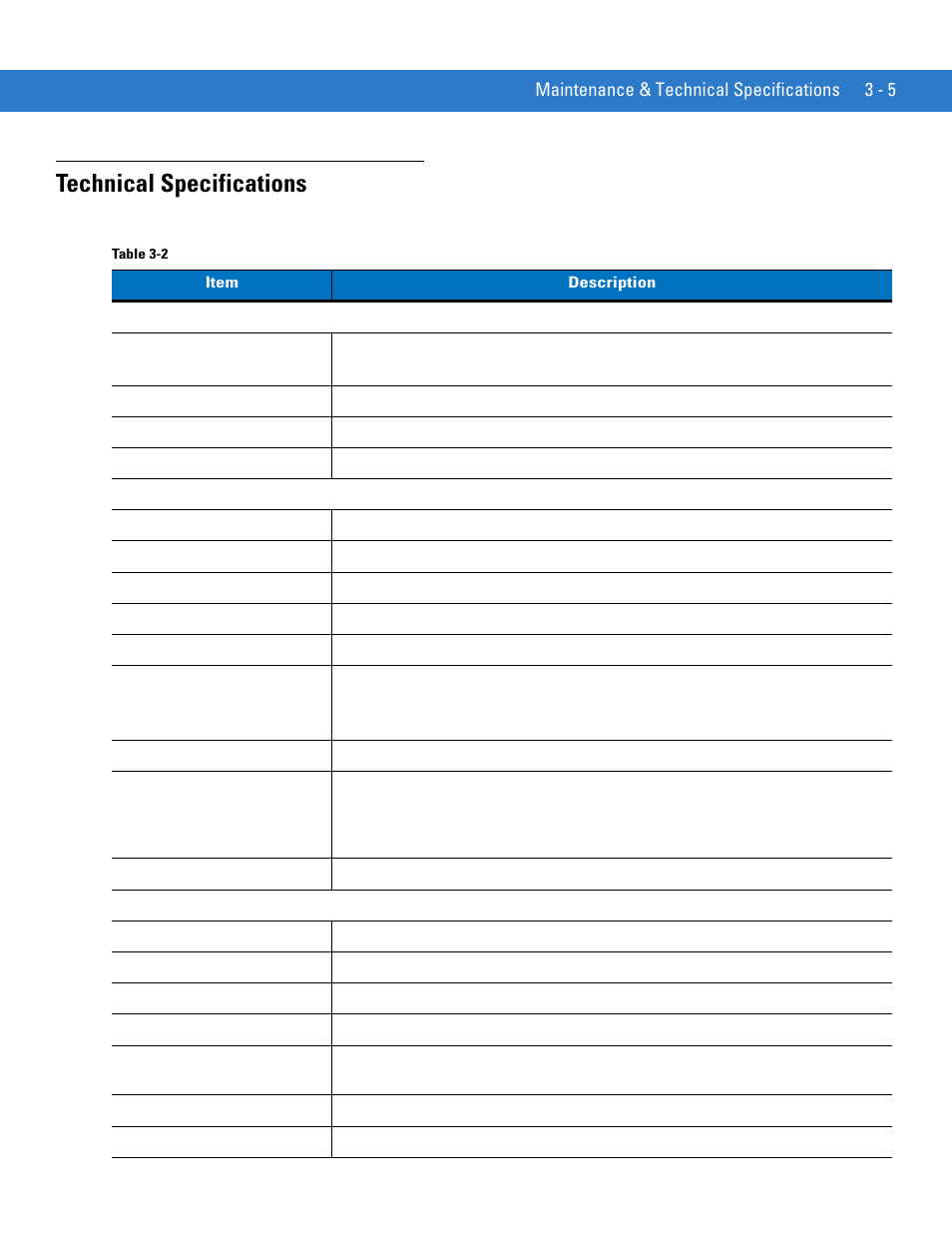 Technical specifications, Technical specifications -5 | Motorola LS1203 User Manual | Page 35 / 202