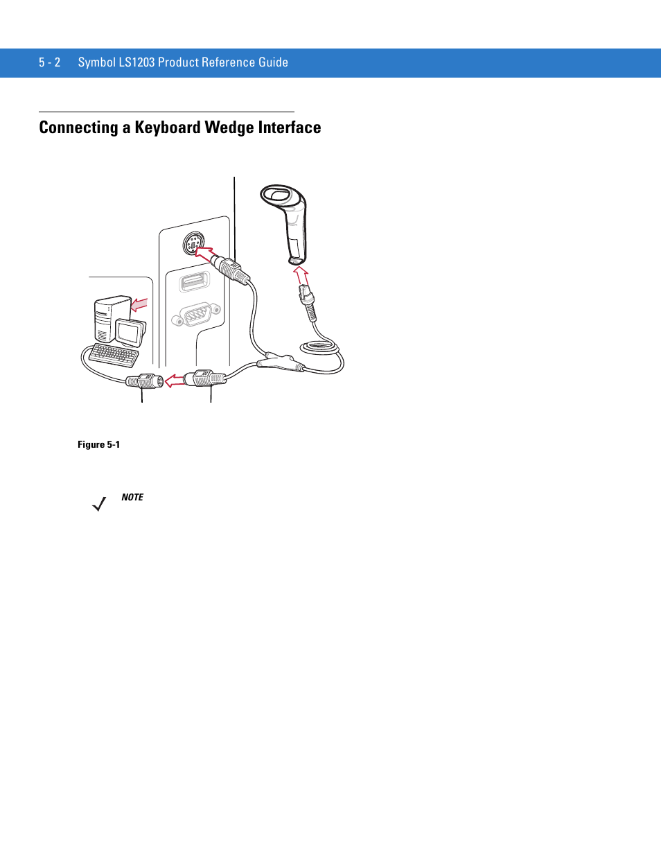 Connecting a keyboard wedge interface, Connecting a keyboard wedge interface -2 | Motorola LS1203 User Manual | Page 50 / 202