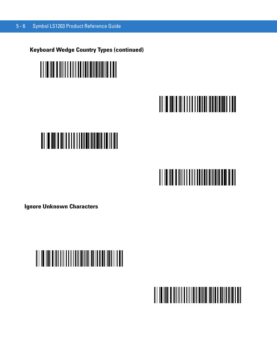 Ignore unknown characters, Ignore unknown characters -6 | Motorola LS1203 User Manual | Page 54 / 202