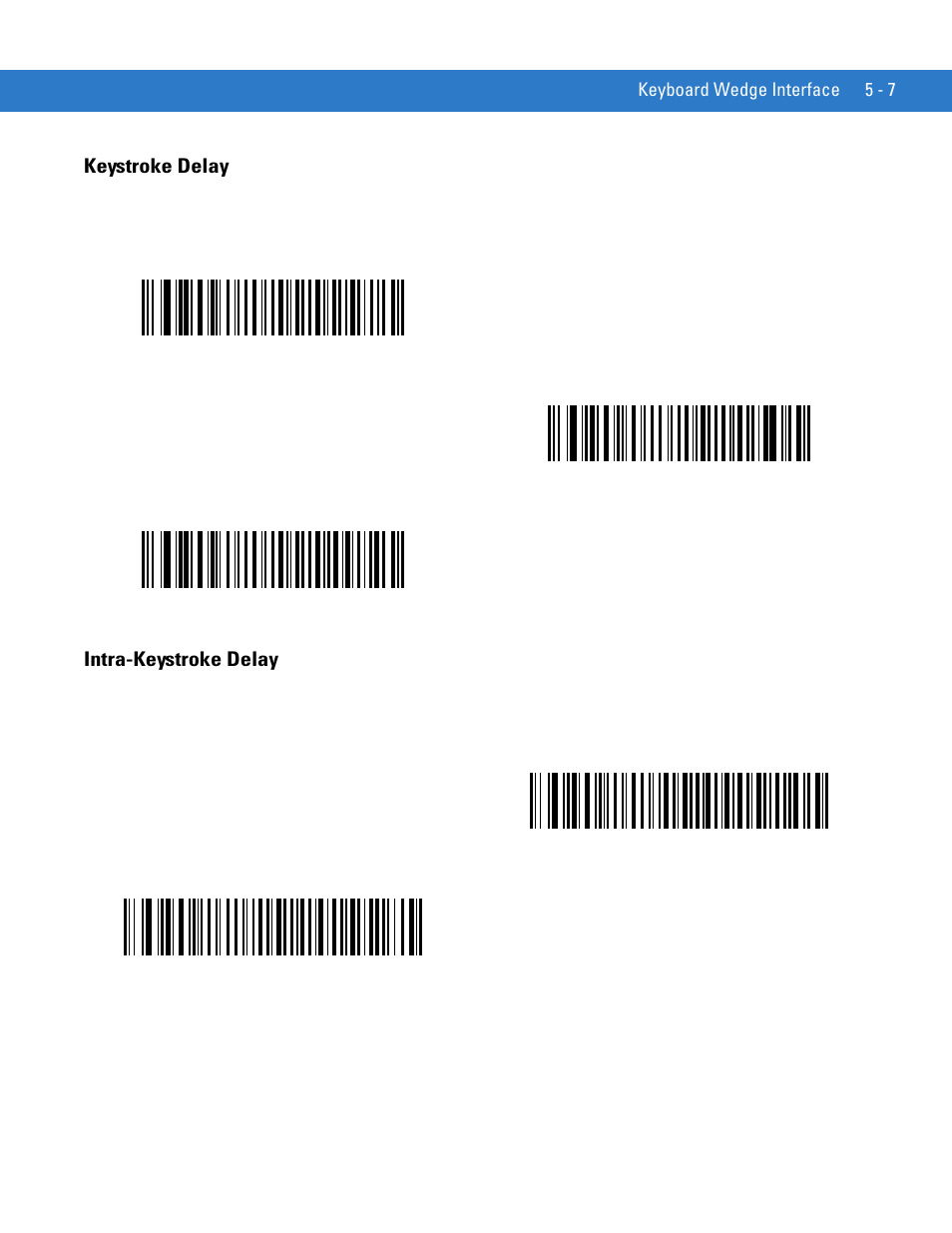 Keystroke delay, Intra-keystroke delay, Keystroke delay -7 intra-keystroke delay -7 | Motorola LS1203 User Manual | Page 55 / 202