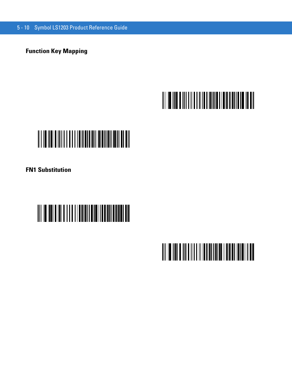 Function key mapping, Fn1 substitution, Function key mapping -10 fn1 substitution -10 | Motorola LS1203 User Manual | Page 58 / 202