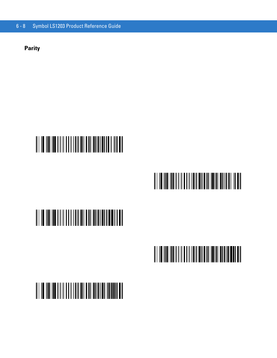 Parity, Parity -8 | Motorola LS1203 User Manual | Page 78 / 202