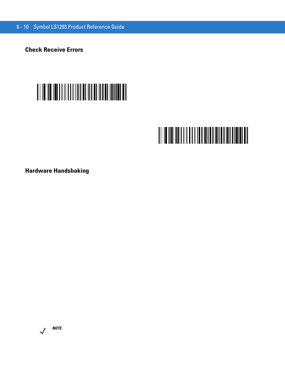 Check receive errors, Hardware handshaking, Check receive errors -10 hardware handshaking -10 | Motorola LS1203 User Manual | Page 80 / 202