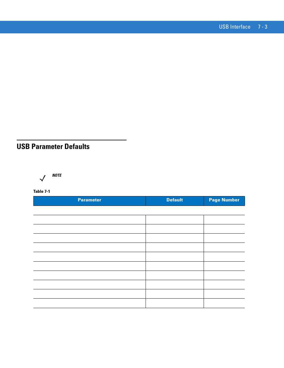 Usb parameter defaults, Usb parameter defaults -3 | Motorola LS1203 User Manual | Page 95 / 202