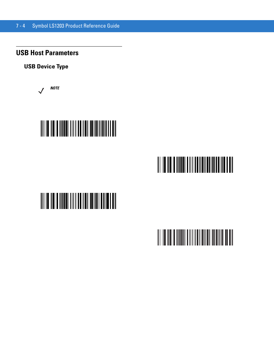 Usb host parameters, Usb device type, Usb host parameters -4 | Usb device type -4 | Motorola LS1203 User Manual | Page 96 / 202