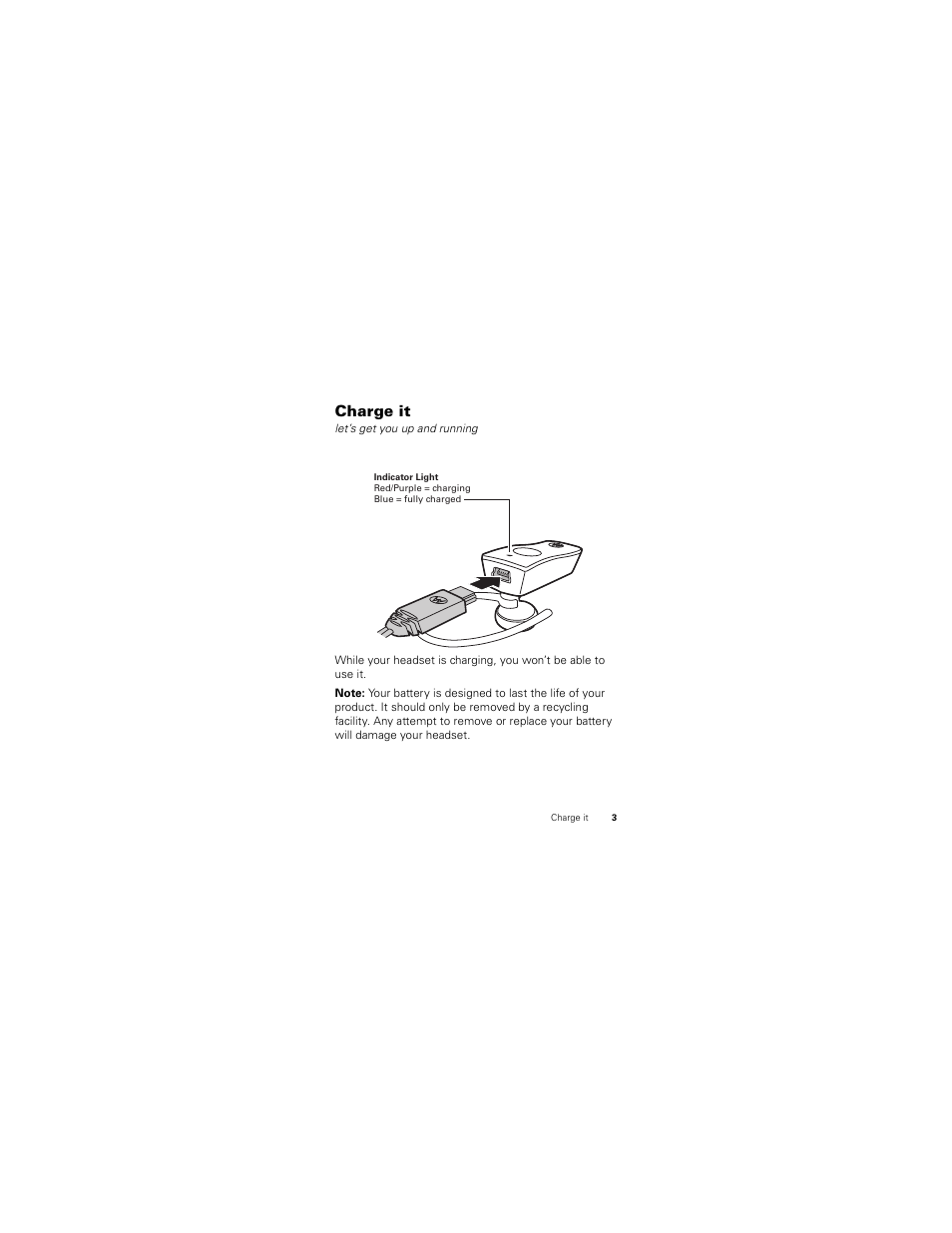 Charge it | Motorola HK100 User Manual | Page 5 / 122