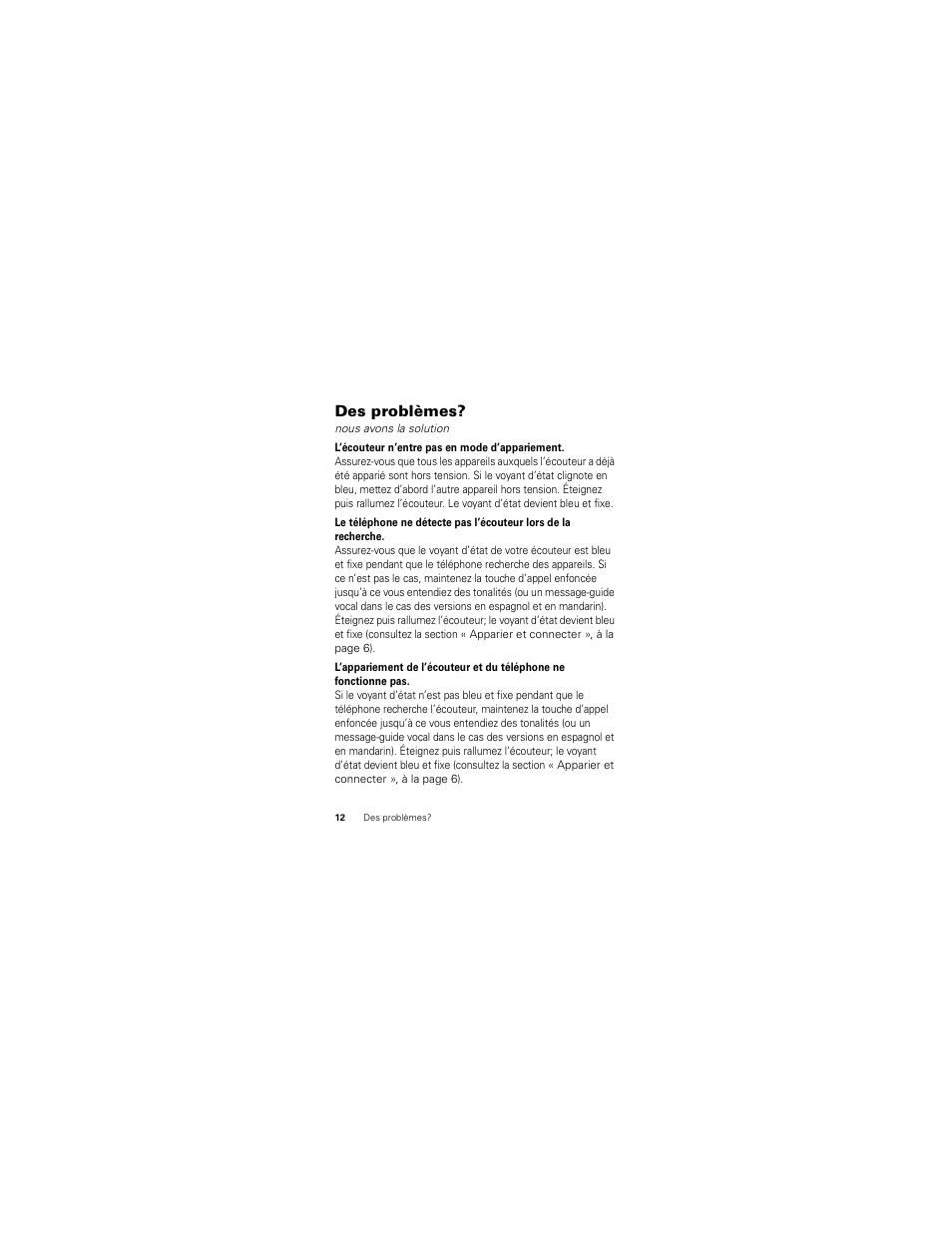 Des problèmes | Motorola HK100 User Manual | Page 72 / 122