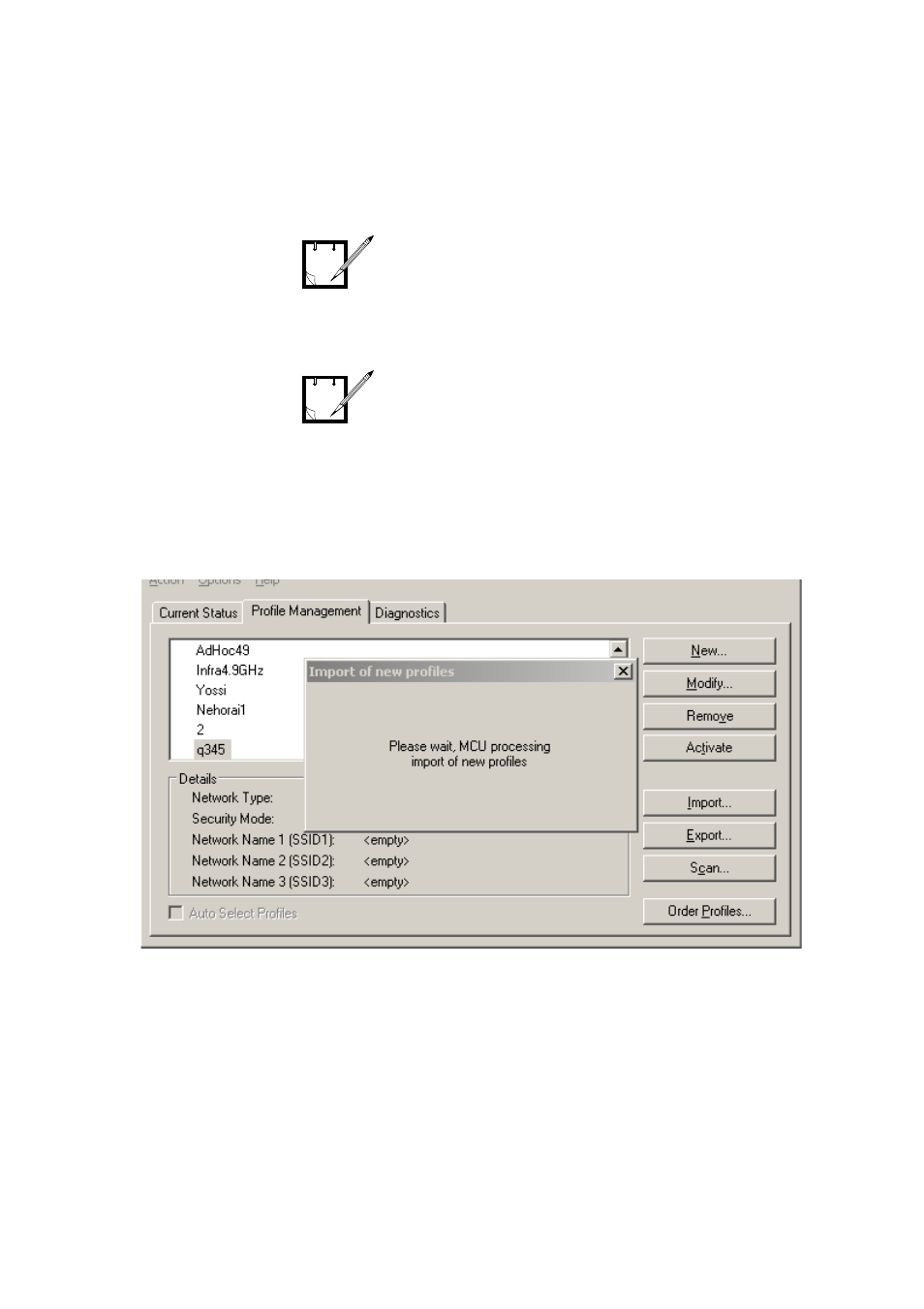 Upgrading profiles and setting active profile | Motorola WDE1000 User Manual | Page 73 / 74