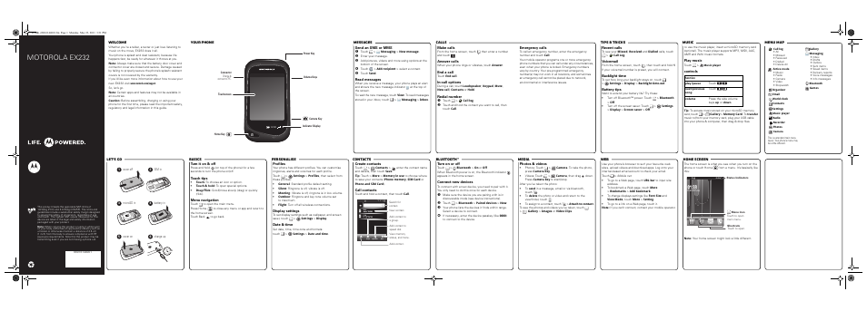 Motorola EX232 User Manual | 2 pages