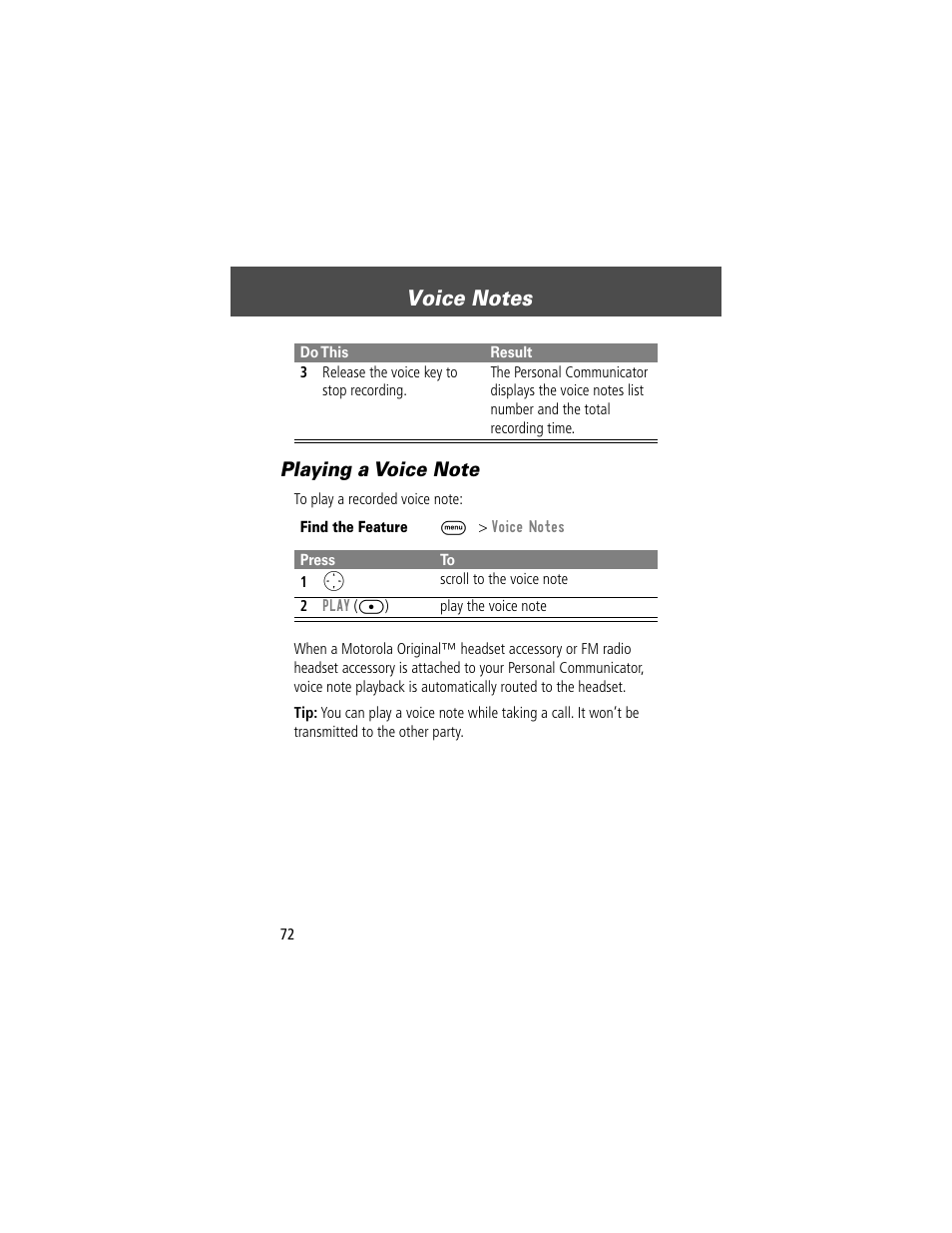 Motorola V200 User Manual | Page 72 / 114